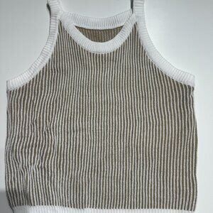 Sleeveless striped sweater